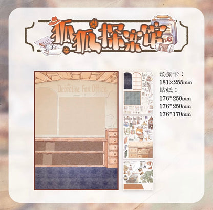 Vol. 1 Fox Detective Agency Cat Plush Cottage Afternoon on Milk Foam Street Magic Study Club Healing Food House - L - JoyJollyCrafts