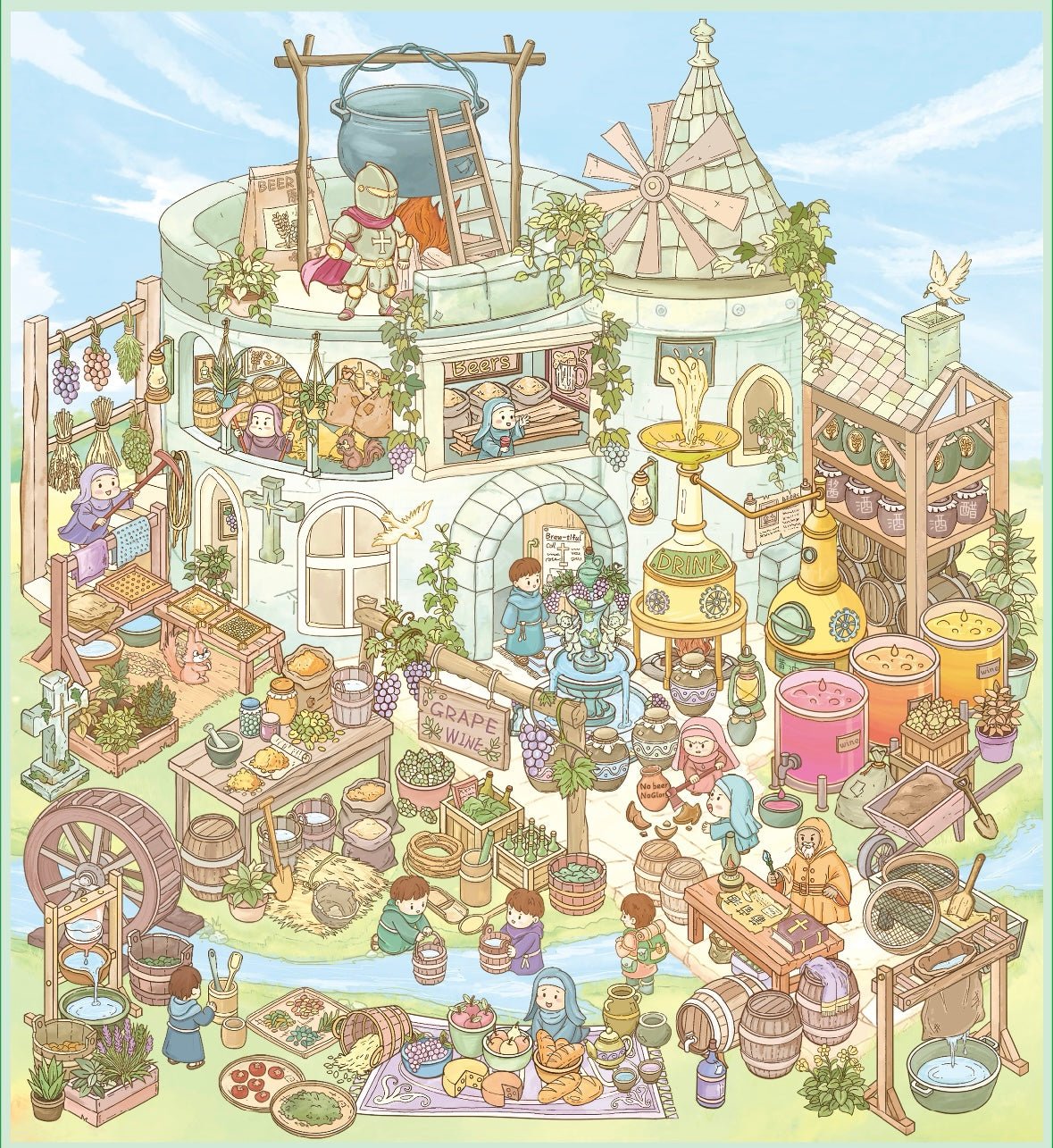 Vol. 1 Secret Workshop Trilogy Cliff Valley Crow Forge Monastery Brewing Workshop Mechanical Honeycomb Refinery - L - JoyJollyCrafts