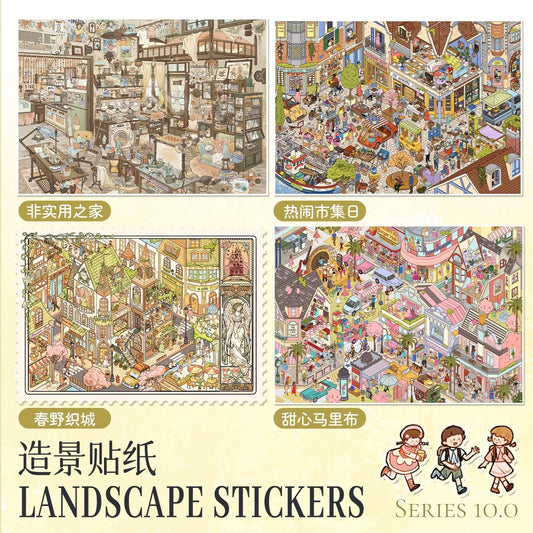 Vol. 10 An Impractical Home Springfield Weaving Town Sweetheart Malibu Bustling Market Day - L - JoyJollyCrafts