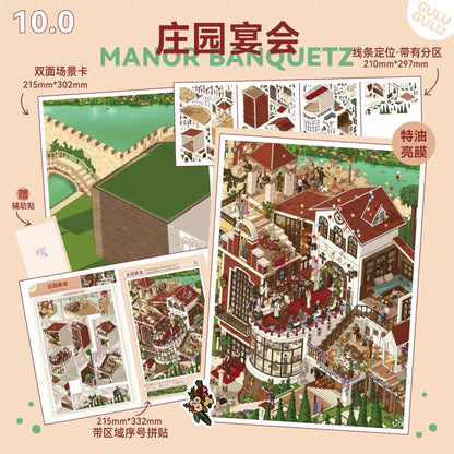 Vol. 10 Time Kaleidoscope Series Tani’s Clock World Manor Banquet Snow is Falling Bustling Street - L - JoyJollyCrafts