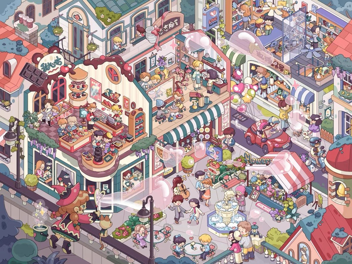 Vol. 10 Time Kaleidoscope Series Tani’s Clock World Manor Banquet Snow is Falling Bustling Street - L - JoyJollyCrafts
