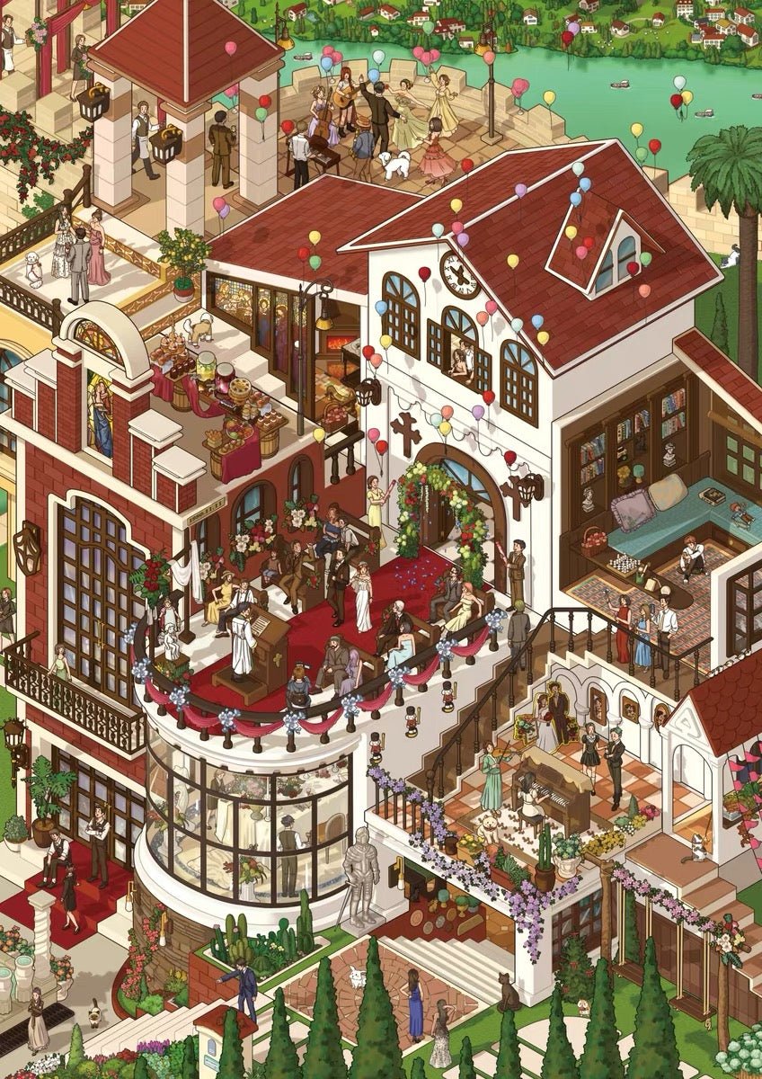 Vol. 10 Time Kaleidoscope Series Tani’s Clock World Manor Banquet Snow is Falling Bustling Street - L - JoyJollyCrafts