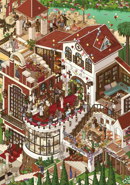 Vol. 10 Time Kaleidoscope Series Tani’s Clock World Manor Banquet Snow is Falling Bustling Street - L - JoyJollyCrafts
