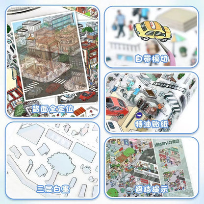 Vol. 106 Street Scene Series Night Market Street Scene - L - JoyJollyCrafts