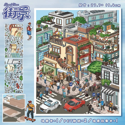 Vol. 106 Street Scene Series Night Market Street Scene - L - JoyJollyCrafts