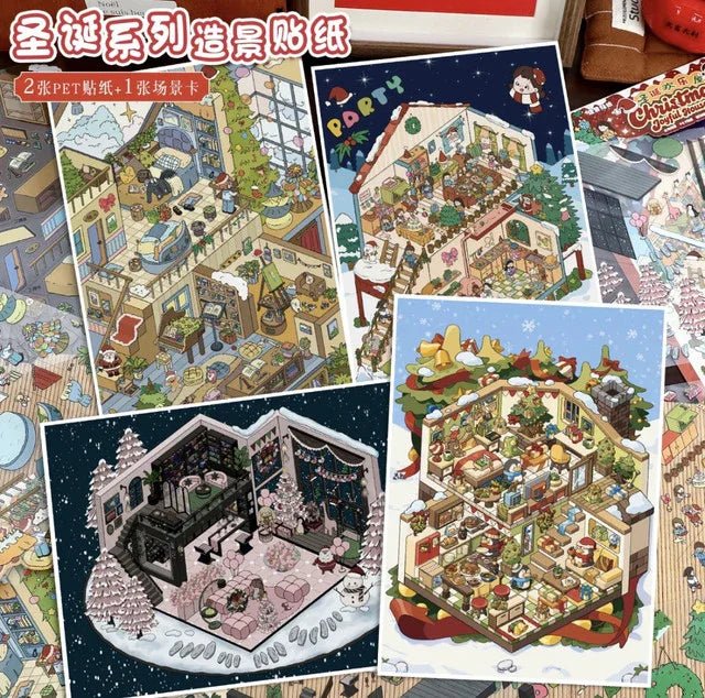 Vol. 110 Christmas Series Christmas Cute Home INFP Christmas Room Christmas Joy House Pink Christmas Night - L - JoyJollyCrafts