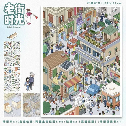 Vol. 120 Street Scene Old Street Memories Cloudy Alley - L - JoyJollyCrafts