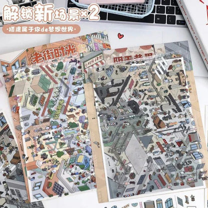 Vol. 120 Street Scene Old Street Memories Cloudy Alley - L - JoyJollyCrafts