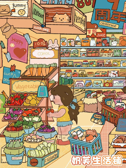 Vol. 125 Stocking Series Self-Serve Food House Cream Life Shop - L - JoyJollyCrafts