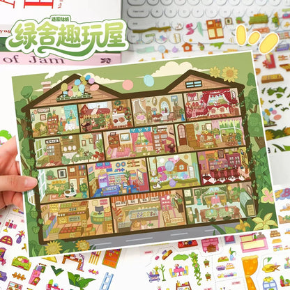 Vol. 130 Cubicle Series Fairy Tale House Green Fun House - L - JoyJollyCrafts