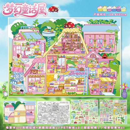Vol. 130 Cubicle Series Fairy Tale House Green Fun House - L - JoyJollyCrafts