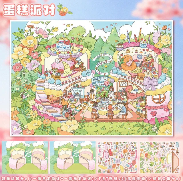 Vol. 138 Bamboo Charm Teahouse Cake Party - L - JoyJollyCrafts