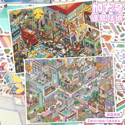 Vol. 141 Colorful Street Old Hong Kong Street - XL - JoyJollyCrafts