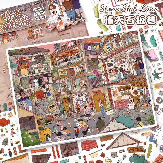 Vol. 143 Sunset Orange Sea Sunny Stone Alley - L - JoyJollyCrafts