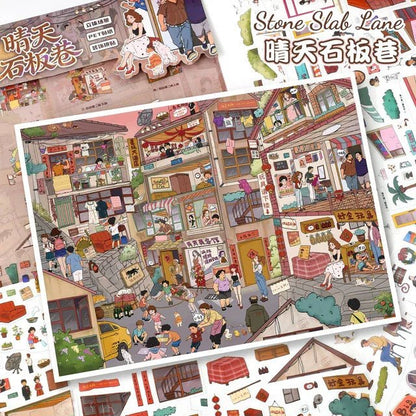 Vol. 143 Sunset Orange Sea Sunny Stone Alley - L - JoyJollyCrafts