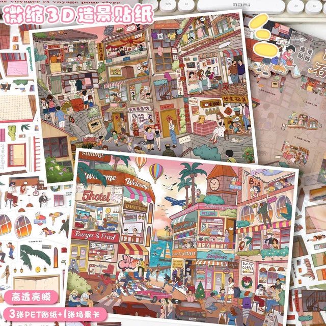 Vol. 143 Sunset Orange Sea Sunny Stone Alley - L - JoyJollyCrafts