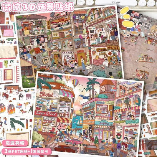 Vol. 143 Sunset Orange Sea Sunny Stone Alley - L - JoyJollyCrafts