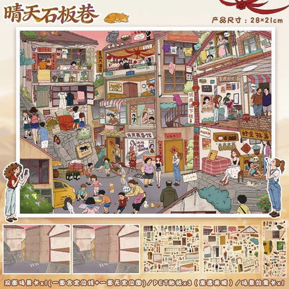 Vol. 143 Sunset Orange Sea Sunny Stone Alley - L - JoyJollyCrafts