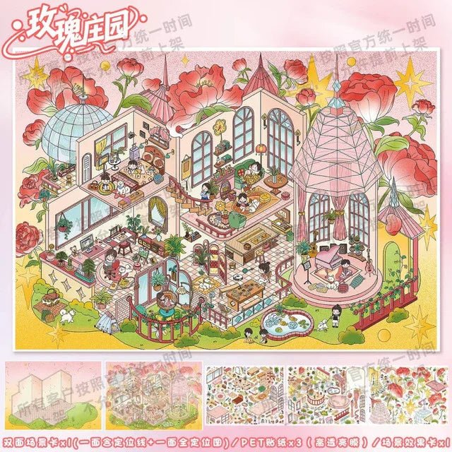 Vol. 144 Rose Manor Sunny Flower Cottage - L - JoyJollyCrafts