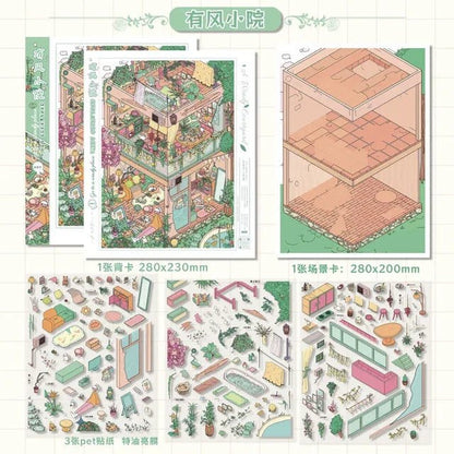 Vol. 15 Windy Courtyard Quirky Street - L - JoyJollyCrafts