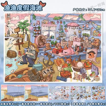 Vol. 150 Yuyu Beach Resort Cat Room Stories - L - JoyJollyCrafts