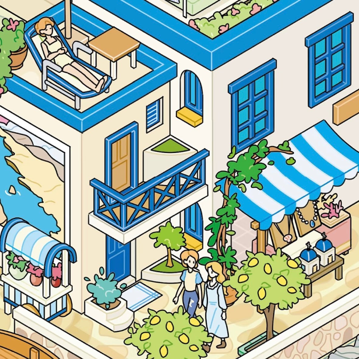 Vol. 163 Swan Town Santorini - L - JoyJollyCrafts