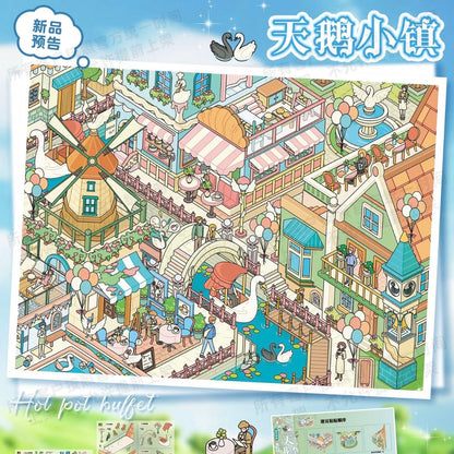 Vol. 163 Swan Town Santorini - L - JoyJollyCrafts