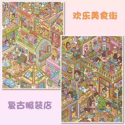 Vol. 165 Happy Food Street Vintage Clothing Store - L - JoyJollyCrafts