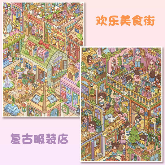 Vol. 165 Happy Food Street Vintage Clothing Store - L - JoyJollyCrafts