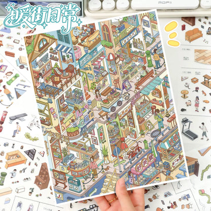 Vol. 170 Shopping Street Scenes Everyday Life on Warm Street - XL - JoyJollyCrafts