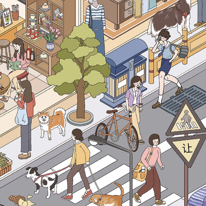 Vol. 170 Shopping Street Scenes Everyday Life on Warm Street - XL - JoyJollyCrafts