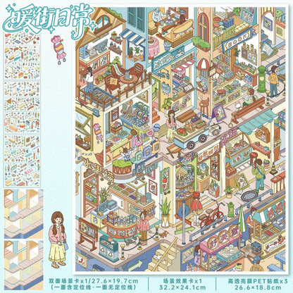 Vol. 170 Shopping Street Scenes Everyday Life on Warm Street - XL - JoyJollyCrafts