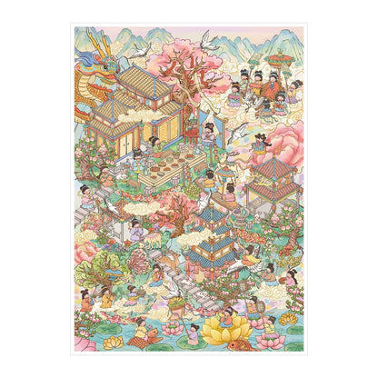 Vol. 177 Fairy Maiden's Banquet Summer Courtyard Scene - L - JoyJollyCrafts