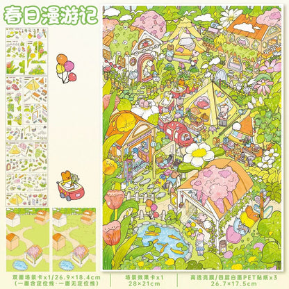 Vol. 179 Spring Travel Diary Flower Town - L - JoyJollyCrafts