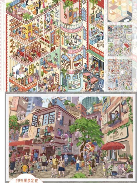 Vol. 18 Fireworks Market Old Town Street Scene - L - JoyJollyCrafts