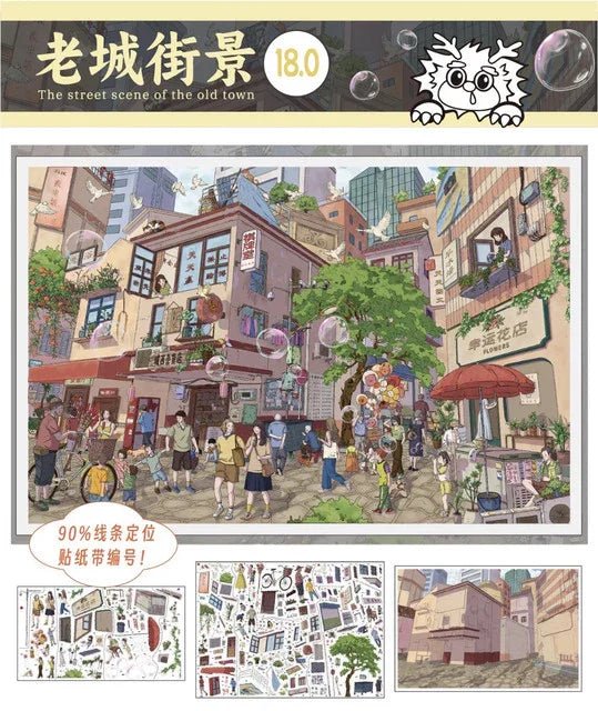 Vol. 18 Fireworks Market Old Town Street Scene - L - JoyJollyCrafts