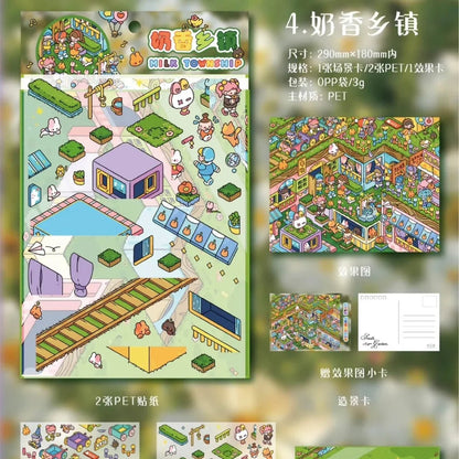 Vol. 18 Milky Cloudland Series Feather of Weather Holiday Seaside Milky Village Milky Town - L - JoyJollyCrafts