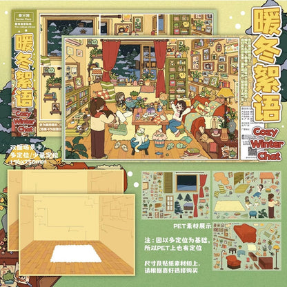 Vol. 18 Warm Winter Whispers Homey Winter Night Cloudside Settlement House Bug Apartment Fireside Mealtime - L - JoyJollyCrafts