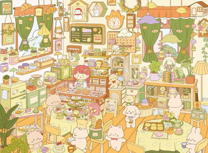 Vol. 180 Rainy Night Gathering Bear Bakery - L - JoyJollyCrafts