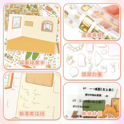 Vol. 180 Rainy Night Gathering Bear Bakery - L - JoyJollyCrafts