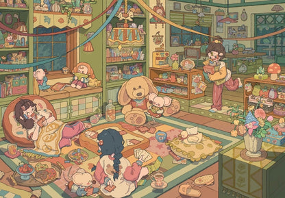 Vol. 180 Rainy Night Gathering Bear Bakery - L - JoyJollyCrafts