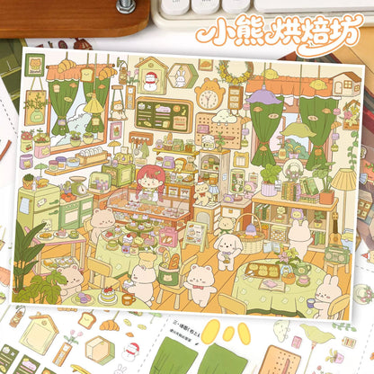 Vol. 180 Rainy Night Gathering Bear Bakery - L - JoyJollyCrafts