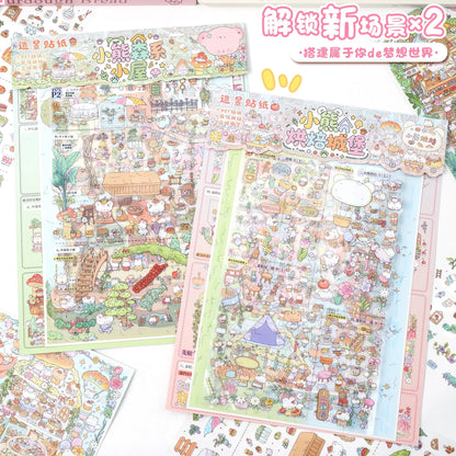 Vol. 182 Little Bear Baking Castle Little Bear Forest Cabin - XL - JoyJollyCrafts