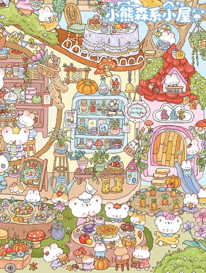 Vol. 182 Little Bear Baking Castle Little Bear Forest Cabin - XL - JoyJollyCrafts