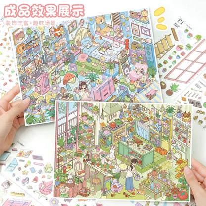 Vol. 188 Flower Kitchen Doll House - L - JoyJollyCrafts