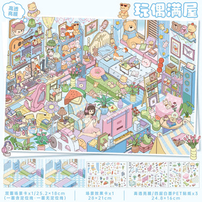 Vol. 188 Flower Kitchen Doll House - L - JoyJollyCrafts