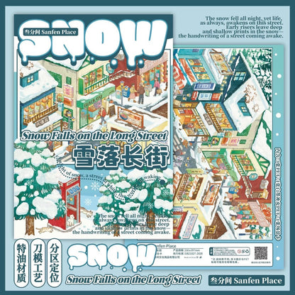 Vol. 19 Window Display Memories Snowy Long Street New Times in Old Alley Autumn Courtyard Living Snow Clear Blue Island - L - JoyJollyCrafts