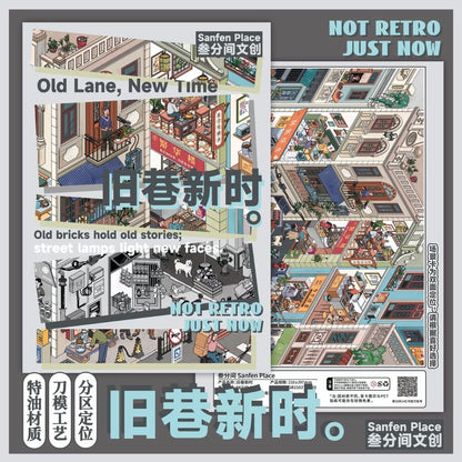 Vol. 19 Window Display Memories Snowy Long Street New Times in Old Alley Autumn Courtyard Living Snow Clear Blue Island - L - JoyJollyCrafts