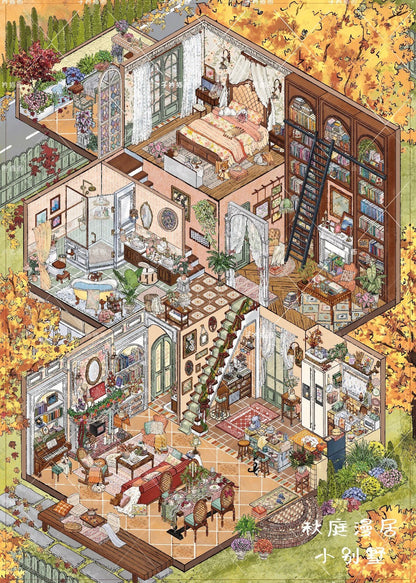 Vol. 19 Window Display Memories Snowy Long Street New Times in Old Alley Autumn Courtyard Living Snow Clear Blue Island - L - JoyJollyCrafts