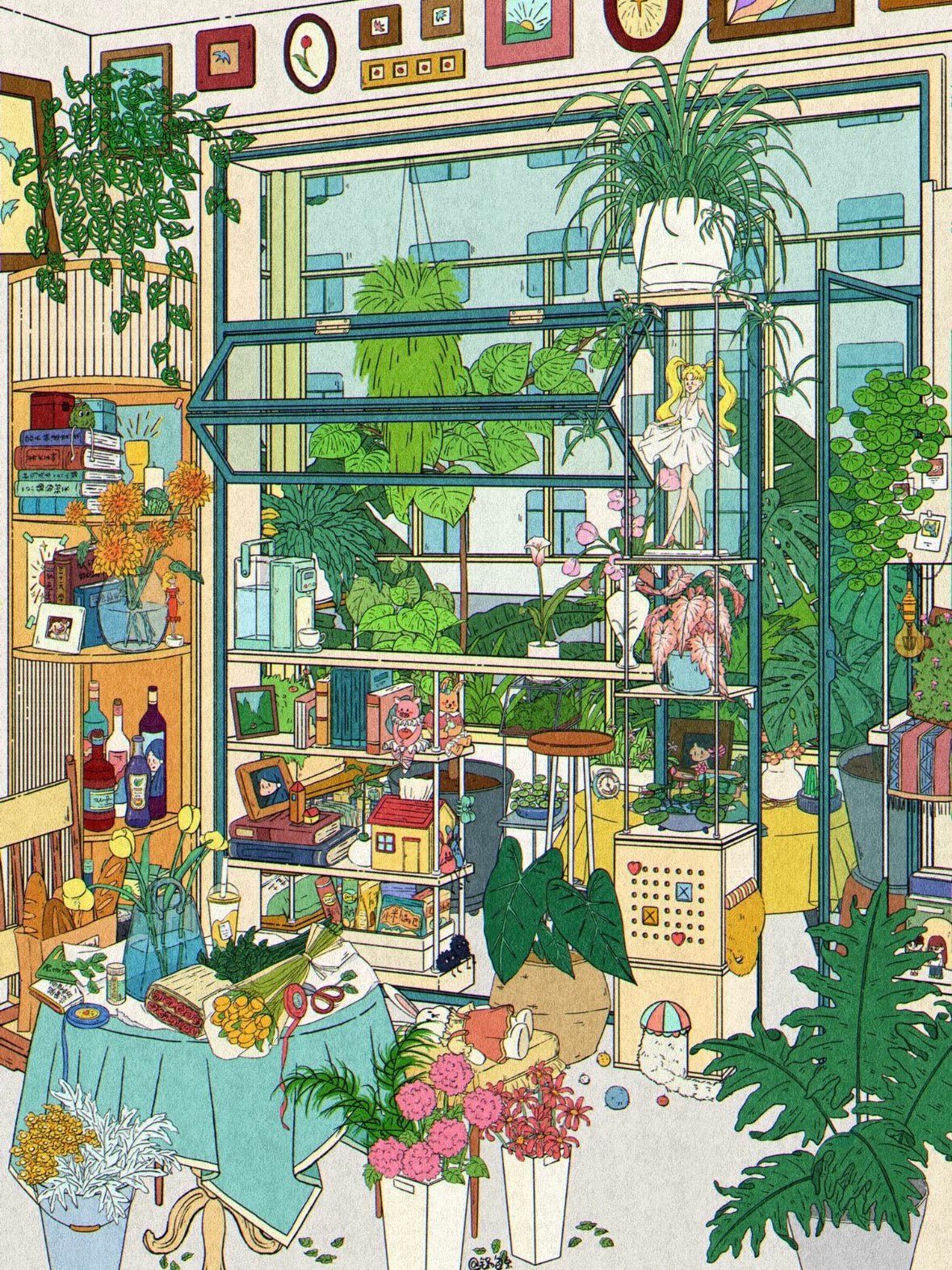 Vol. 2 Autumn Illustration Guide Balcony Full of Greenery - L - JoyJollyCrafts